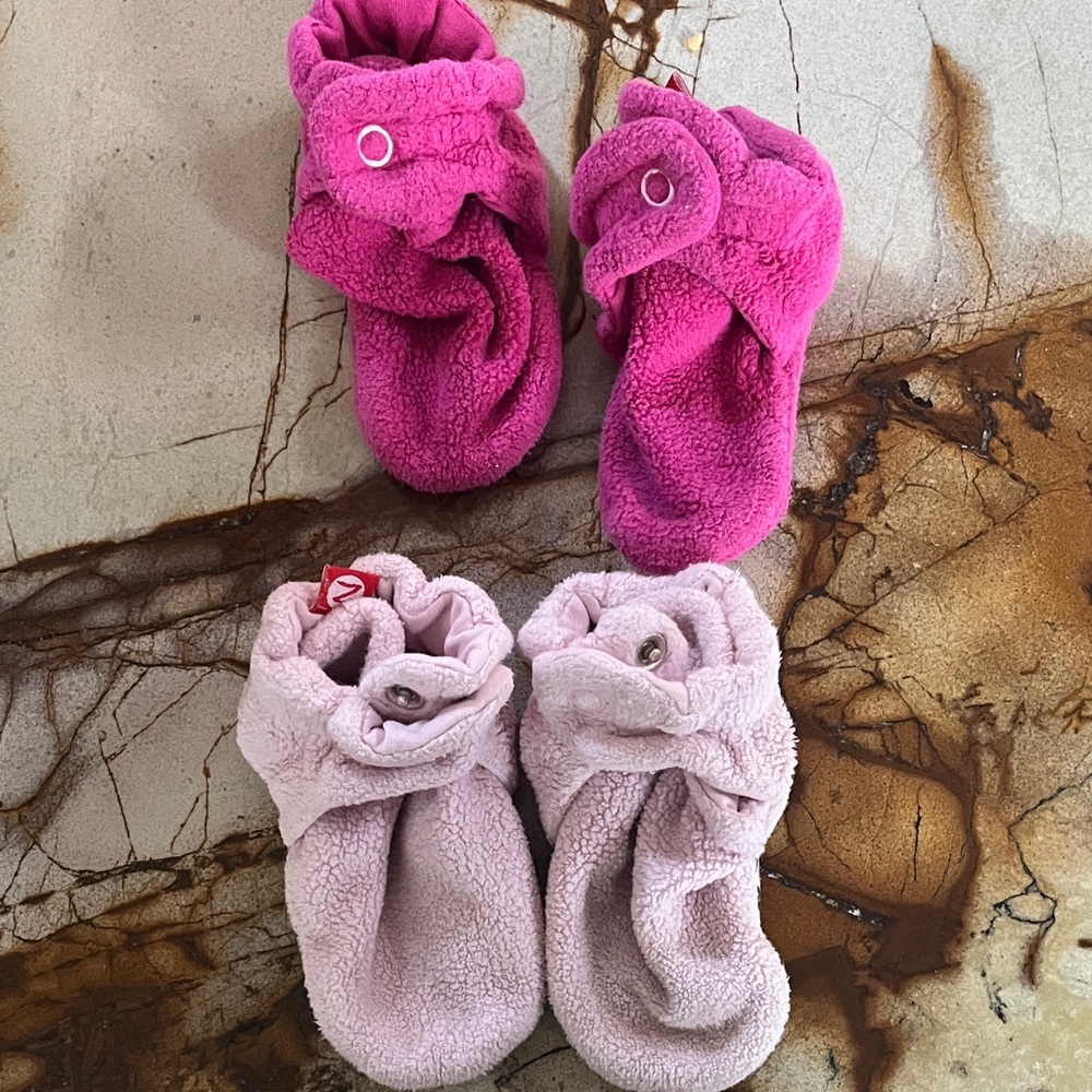 Zutano Booties 12 month pink lot